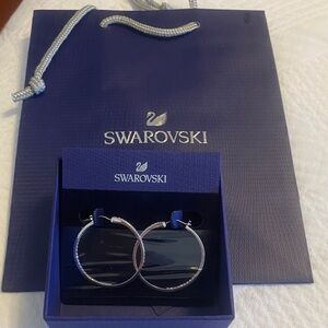 Swarovski Shimmering Silver Hoop Earrings